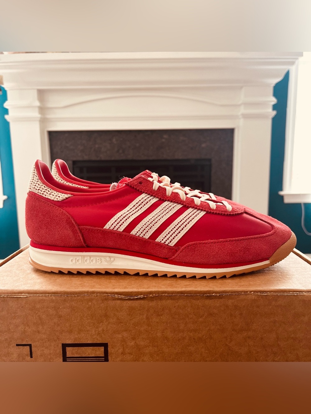 Sz 9 adidas SL 72 OG Women's Scarlet Crochet Red Shoes JI2746 NEW